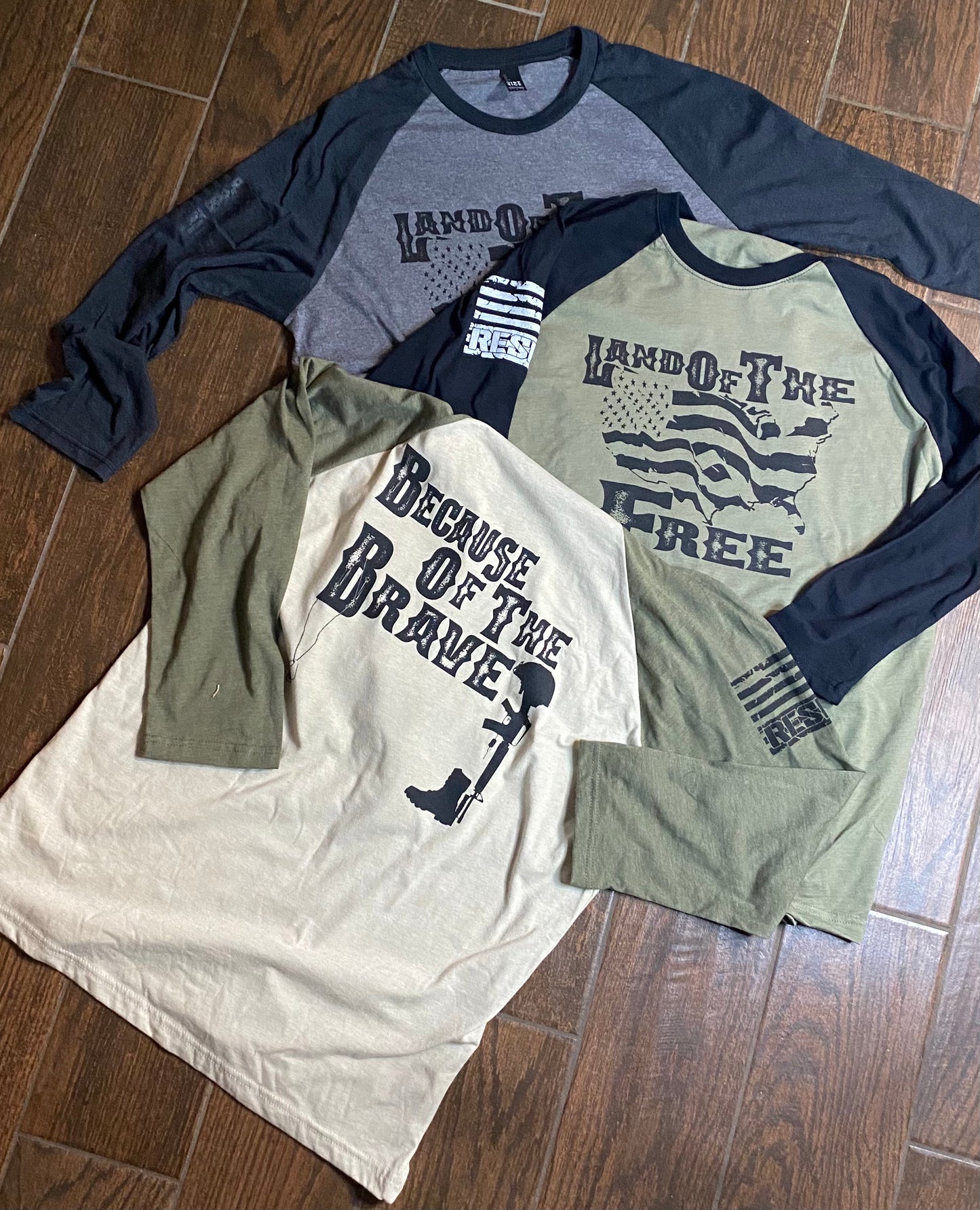 BECAUSE OF THE BRAVE 3/4 SLEEVE