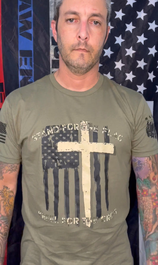 STAND FOR FLAG, KNEEL FOR CROSS