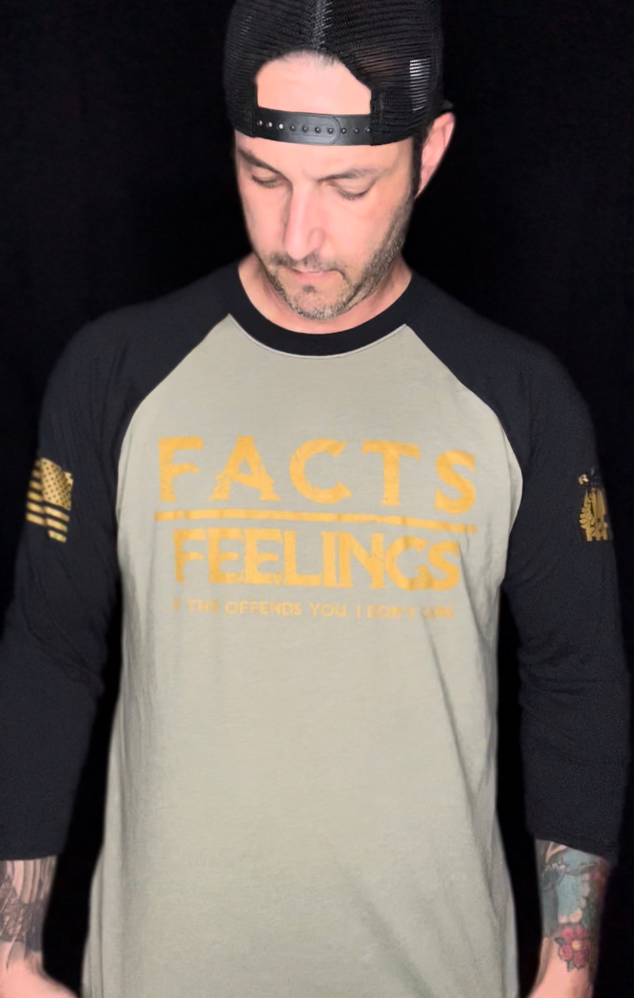 FACTS OVER FEELINGS UNISEX 3/4 SLEEVE
