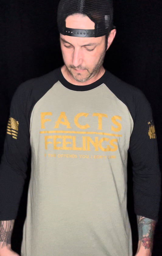 FACTS OVER FEELINGS UNISEX 3/4 SLEEVE