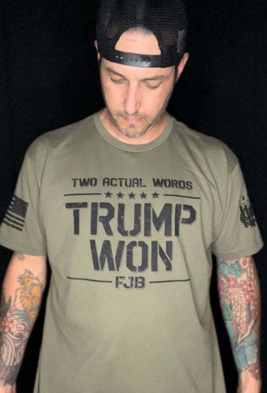 (EXPLICIT) TWO ACTUAL WORDS "TRUMP WON"