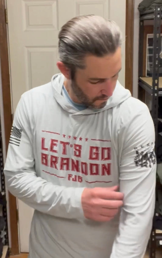 LETS GO BRANDON FJB LIGHT GRAY HOODIE