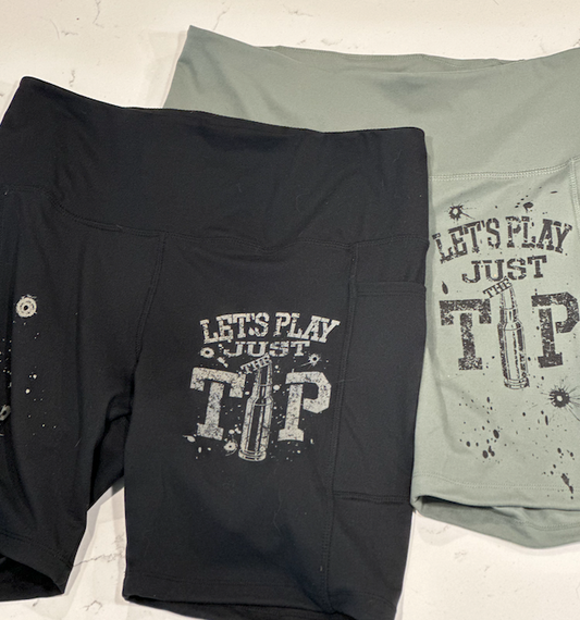 LETS PLAY JUST THE TIP WOMANS MID LENGTH SHORTS