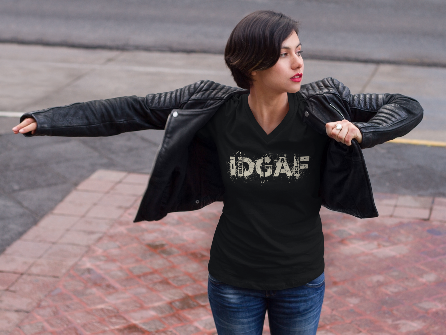 IDGAF WOMANS VNECK